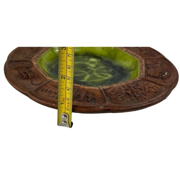 Vintage Treasure Craft Pottery Dish Bowl Ashtray Los Angeles CA Souvenir Green - Picture 11 of 11